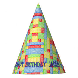 Custom Building Block Birthday Party Hat Partyhütchen
