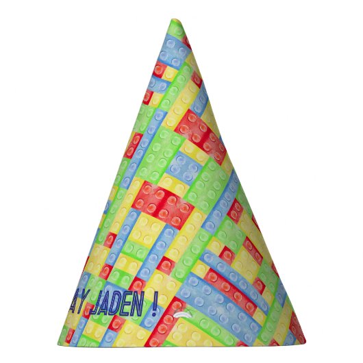 Custom Building Block Birthday Party Hat Partyhütchen (Rechts)