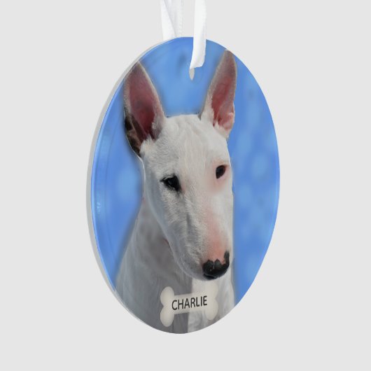 Custom Bull Terrier Dog Foto Ornament (Vorderseite)