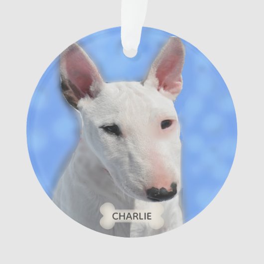 Custom Bull Terrier Dog Foto Ornament (Vorderseite)