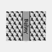 Custom Bull Terrier Dog Silhouette Fleecedecke (Vorderseite (Horizontal))