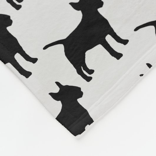 Custom Bull Terrier Dog Silhouette Fleecedecke (Ecke)