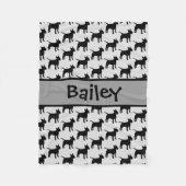 Custom Bull Terrier Dog Silhouette Fleecedecke (Vorderseite)