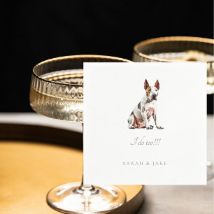 Custom Bull Terrier Pet Wedding Napkins Serviette
