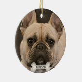 Custom Bulldog-Foto Keramik Ornament (Rechts)