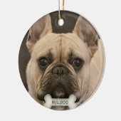 Custom Bulldog-Foto Keramik Ornament (Links)