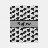 Custom Bulldog-Silhouette Fleecedecke (Vorderseite)