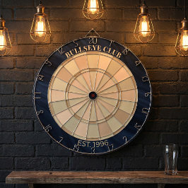 Custom Bullseye Club Navy Blue Wood Grain Dartscheibe
