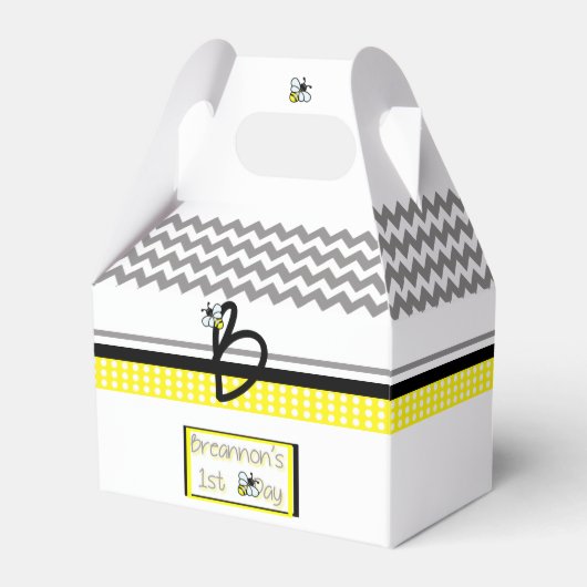 Custom Bumble Bee Birthday Favor Box Geschenkschachtel (Vorderseite)