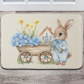 Custom Bunny mit Blue Blumen Badematte