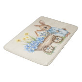 Custom Bunny mit Blue Blumen Badematte (Schrägansicht)