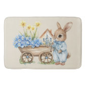 Custom Bunny mit Blue Blumen Badematte (Vorderseite)