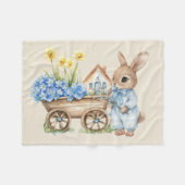 Custom Bunny mit Blue Blumen Fleecedecke (Vorderseite (Horizontal))