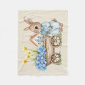 Custom Bunny mit Blue Blumen Fleecedecke (Vorderseite)