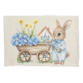 Custom Bunny mit Blue Blumen Kissenbezug