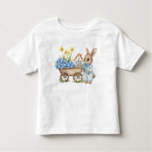 Custom Bunny mit Blue Blumen Kleinkind T-shirt (Vorderseite)