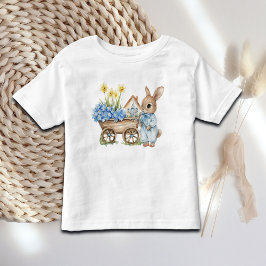 Custom Bunny mit Blue Blumen Kleinkind T-shirt