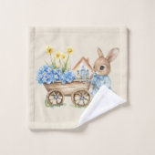 Custom Bunny mit Blue Flowers Baby Waschlappen (Waschlappen)