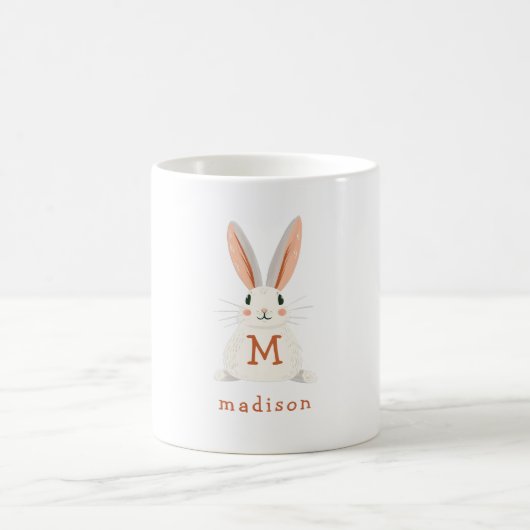 Custom Bunny Monogram Name Gift Kaffeetasse (Mittel)