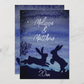 Custom Bunny Rabbit Blue Night Anniversary wünscht (Vorne/Hinten)