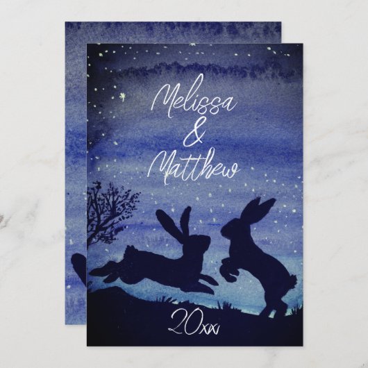 Custom Bunny Rabbit Blue Night Anniversary wünscht (Vorne/Hinten)