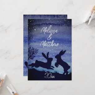 Custom Bunny Rabbit Blue Night Anniversary wünscht