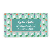 Custom Bunny & Tulip Easter Return Address Label (Vorne)
