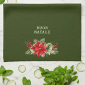 Custom Buon Natale Floral Kitchen Accessories Geschirrtuch (Gefaltet)
