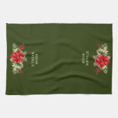 Custom Buon Natale Floral Kitchen Accessories Geschirrtuch (Horizontal)