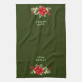 Custom Buon Natale Floral Kitchen Accessories Geschirrtuch (Vertikal)