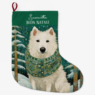 Custom Buon Natale Italian White Wolf Großer Weihnachtsstrumpf