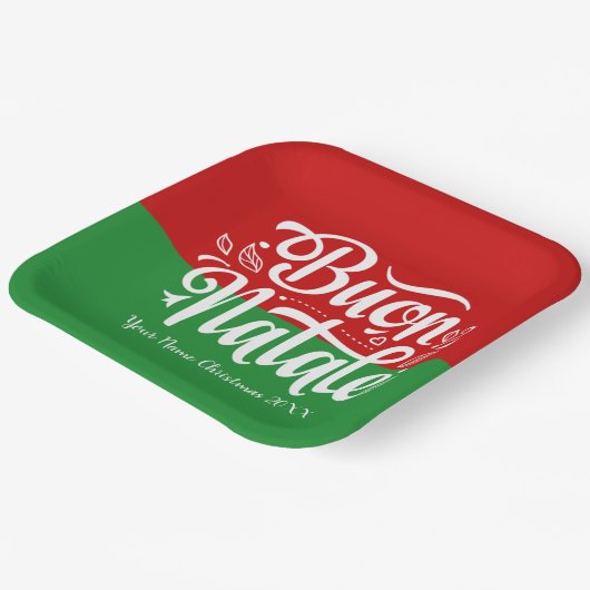 Custom Buon Natale Italienisch Frohe Weihnachten Pappteller (Gewinkelt)