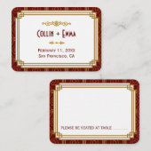 Custom Burgund Art Deco Hochzeiten Platzkarten (Vorne/Hinten)