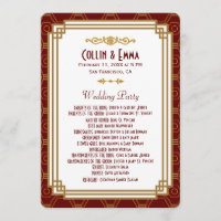 Custom Burgundy Art Deco Hochzeitsprogramme