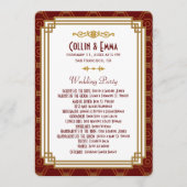 Custom Burgundy Art Deco Hochzeitsprogramme Programm (Vorderseite)