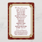 Custom Burgundy Art Deco Hochzeitsprogramme Programm (Rückseite)