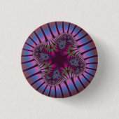 Custom Burgundy Blue Blume Kleiner Round Button (Vorderseite)