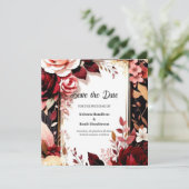 Custom Burgundy Bohemisch Save The Date (Stehend Vorderseite)