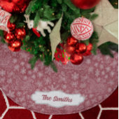 Custom Burgundy Doodle Weihnachts-Schlitten-Muster Polyester Weihnachtsbaumdecke