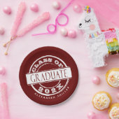 Custom Burgundy Graduate Party Pappteller (Party)