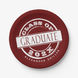 Custom Burgundy Graduate Party Pappteller