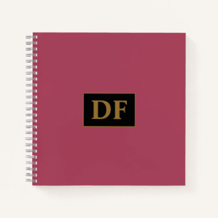 Custom Burgundy mit Gold-Initialen-Notebook Notizblock