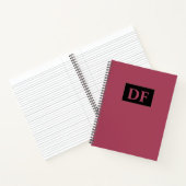 Custom Burgundy Mit Monogramm Notebook Notizblock (Innenseite)