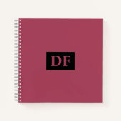 Custom Burgundy Mit Monogramm Notebook Notizblock (Vorderseite)