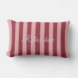 Custom Burgundy, Pink & Blue Striped Lumbar Pillow Kissen Für Draußen