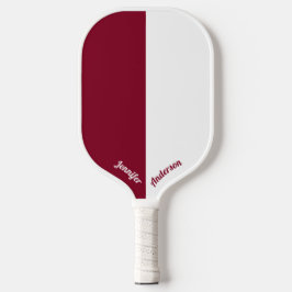 Custom Burgundy und White Pickleball Schläger