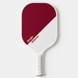 Custom Burgundy und White Pickleball Schläger
