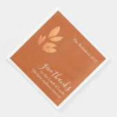 Custom Burnt Orange Boho Give Danke Erntedank Serviette (Ecke)