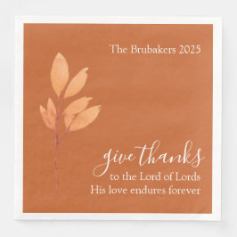 Custom Burnt Orange Boho Give Danke Erntedank Serviette