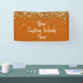 Custom Burnt Orange Gold Birthday Party Photo Prop Banner (Messe)